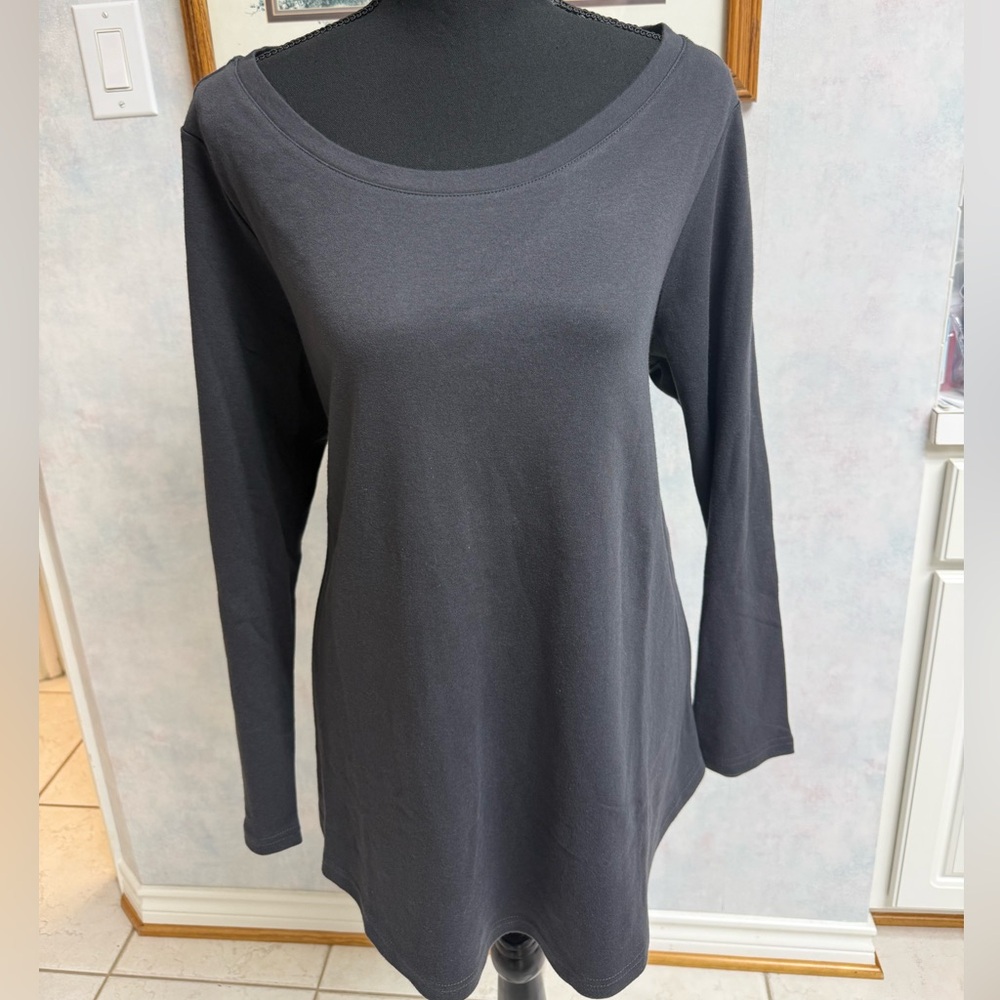 NWOT Black Long Sleeve Tunic Top 100% Cotton